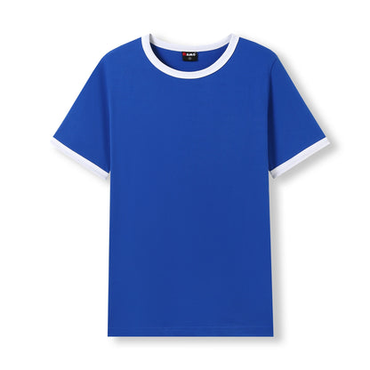 RAMO T525RN Unisex Combed Cotton Ringer Tee — Royal/White front