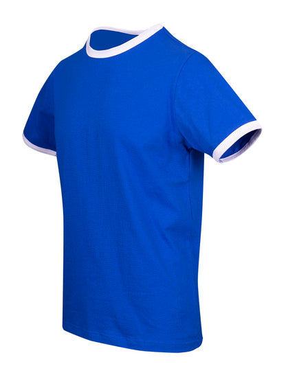 RAMO T525RN Unisex Combed Cotton Ringer Tee — Royal/White side