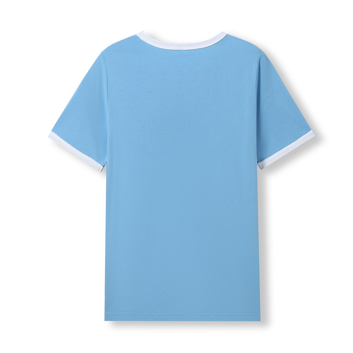RAMO T525RN Unisex Combed Cotton Ringer Tee — Sky Blue/White back