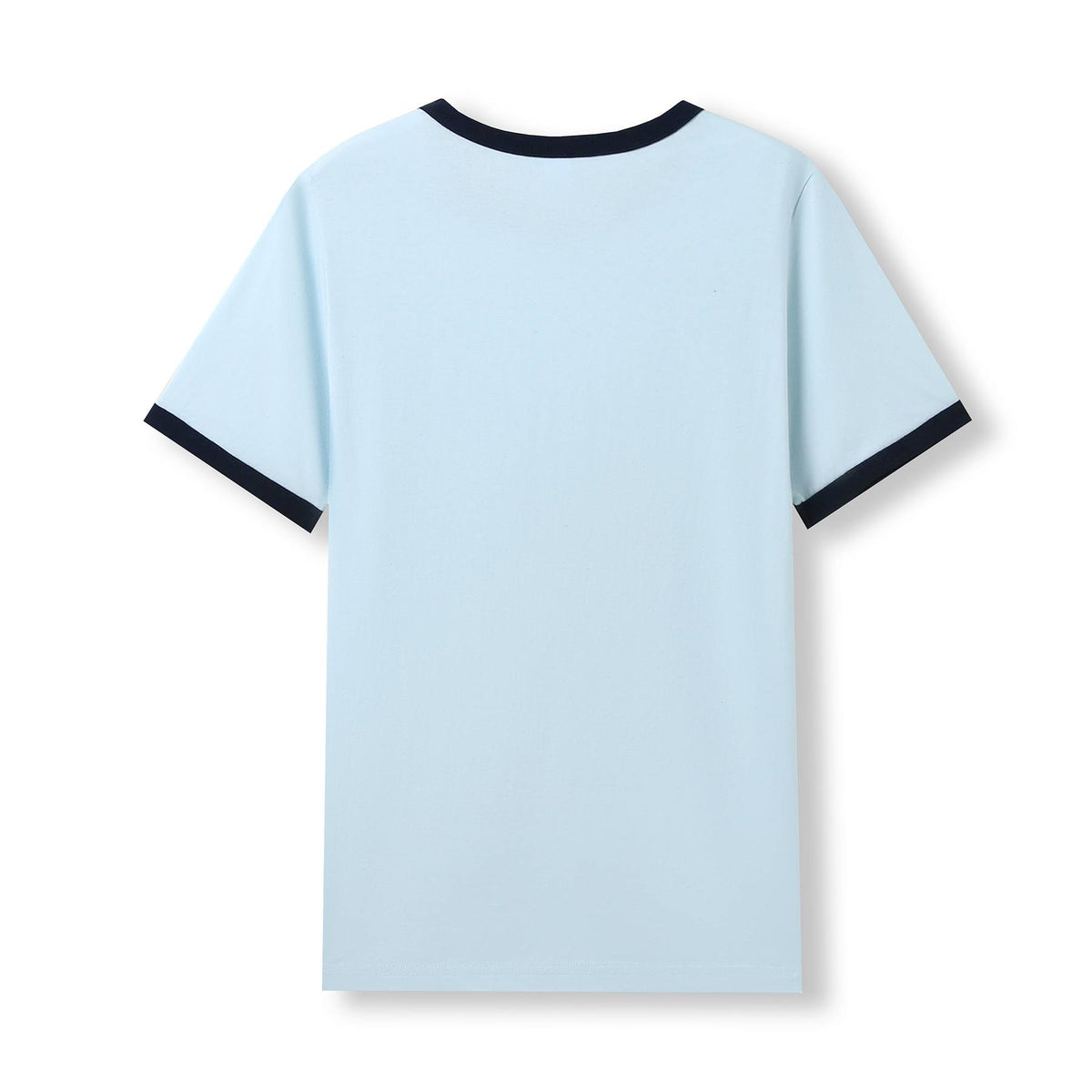 RAMO T525RN Unisex Combed Cotton Ringer Tee — Surf Blue/Navy back
