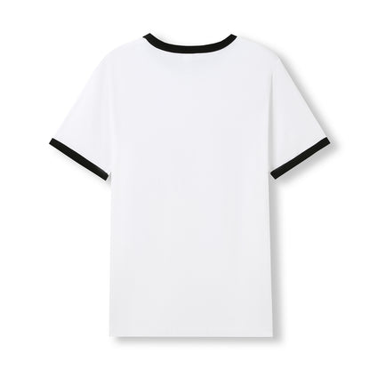 RAMO T525RN Unisex Combed Cotton Ringer Tee — White/Black back