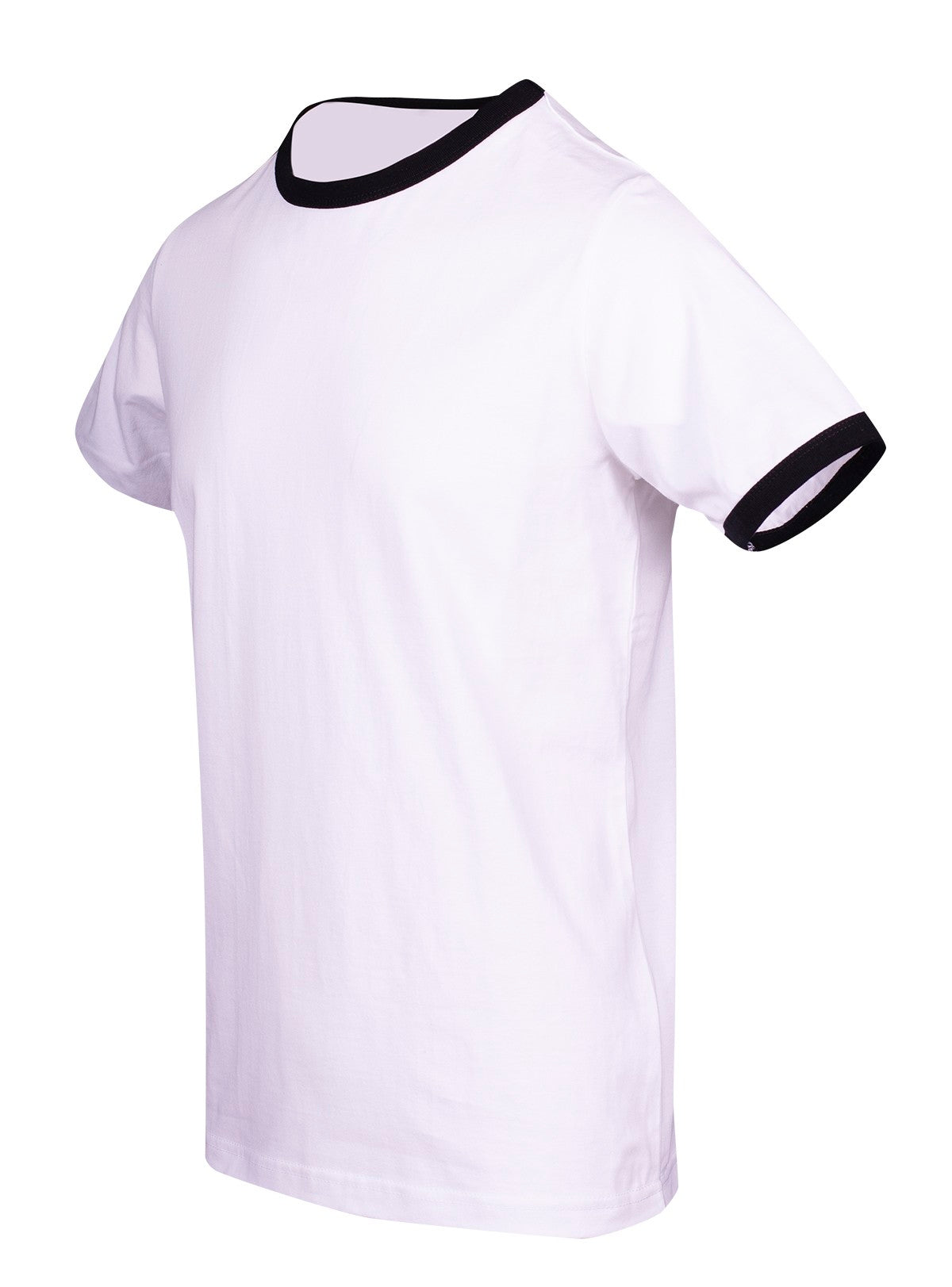 RAMO T525RN Unisex Combed Cotton Ringer Tee — White/Black side