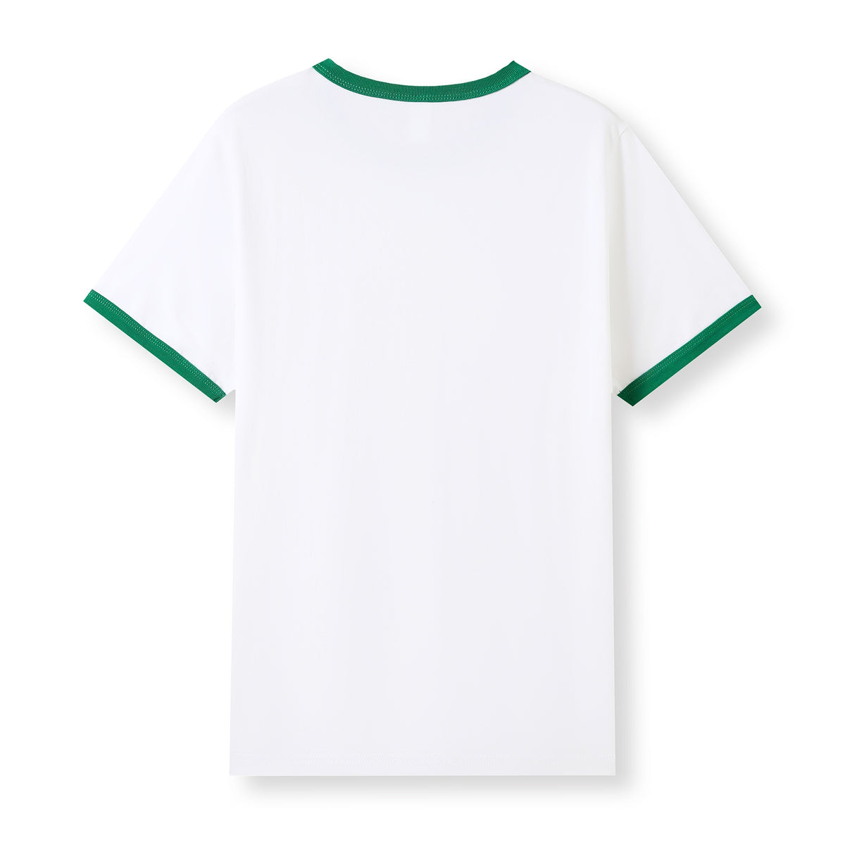 RAMO T525RN Unisex Combed Cotton Ringer Tee — White/Kelly Green back