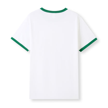RAMO T525RN Unisex Combed Cotton Ringer Tee — White/Kelly Green back