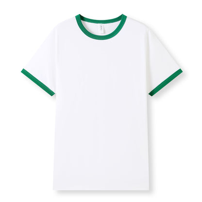 RAMO T525RN Unisex Combed Cotton Ringer Tee — White/Kelly Green front