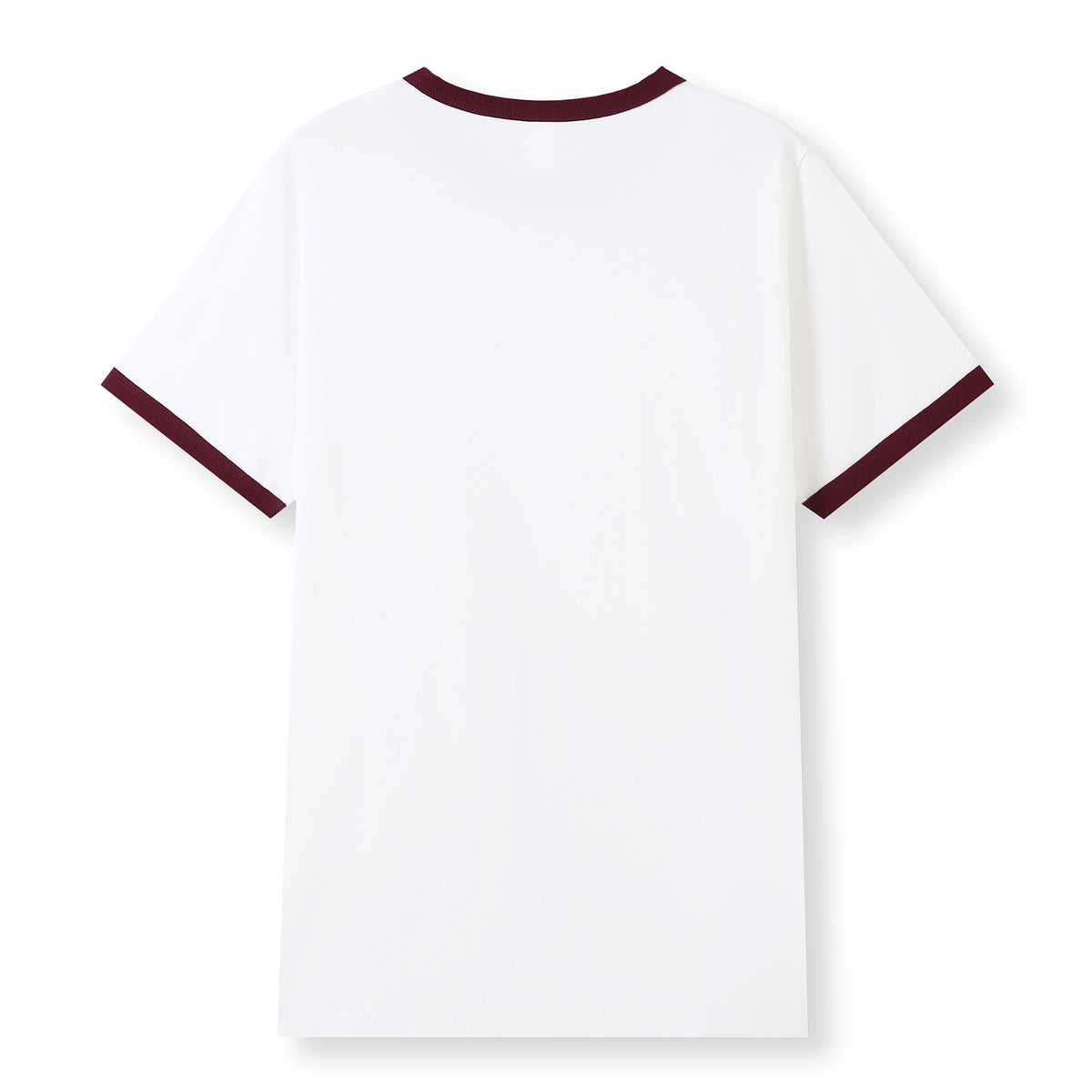 RAMO T525RN Unisex Combed Cotton Ringer Tee — White/Maroon back