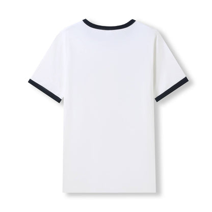 RAMO T525RN Unisex Combed Cotton Ringer Tee — White/Navy back