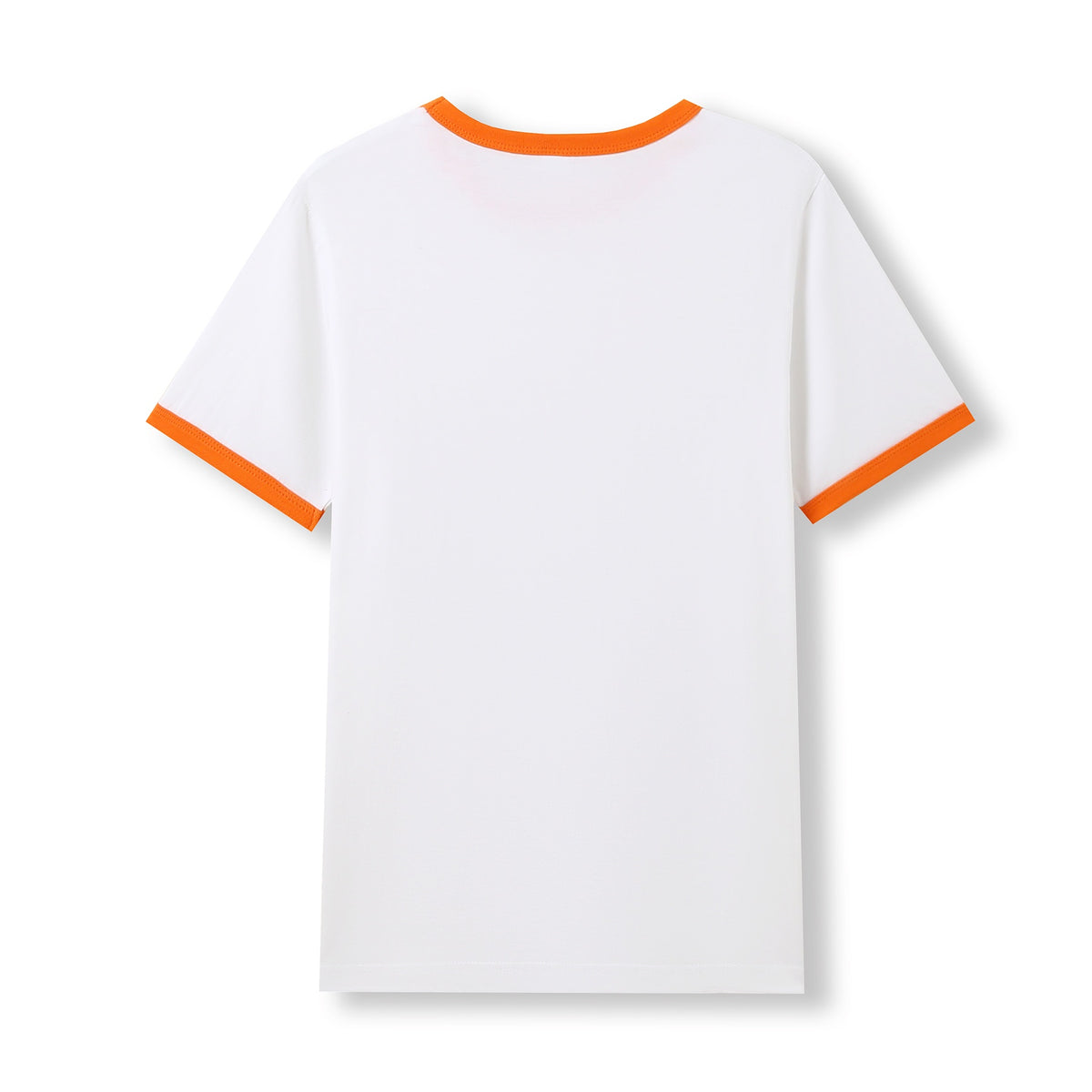 RAMO T525RN Unisex Combed Cotton Ringer Tee — White/Orange back