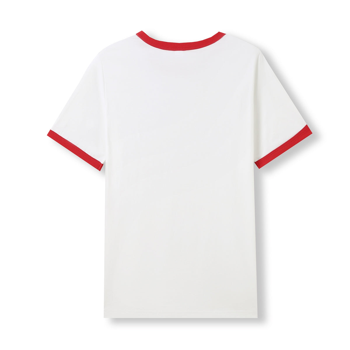 RAMO T525RN Unisex Combed Cotton Ringer Tee — White/Red back