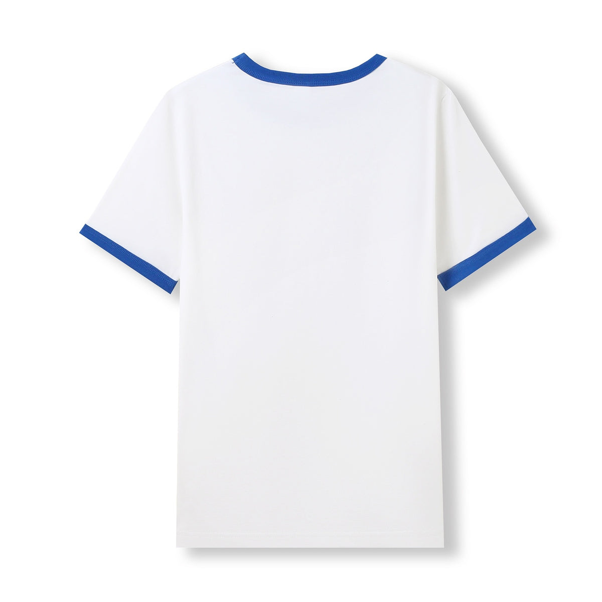 RAMO T525RN Unisex Combed Cotton Ringer Tee — White/Royal back