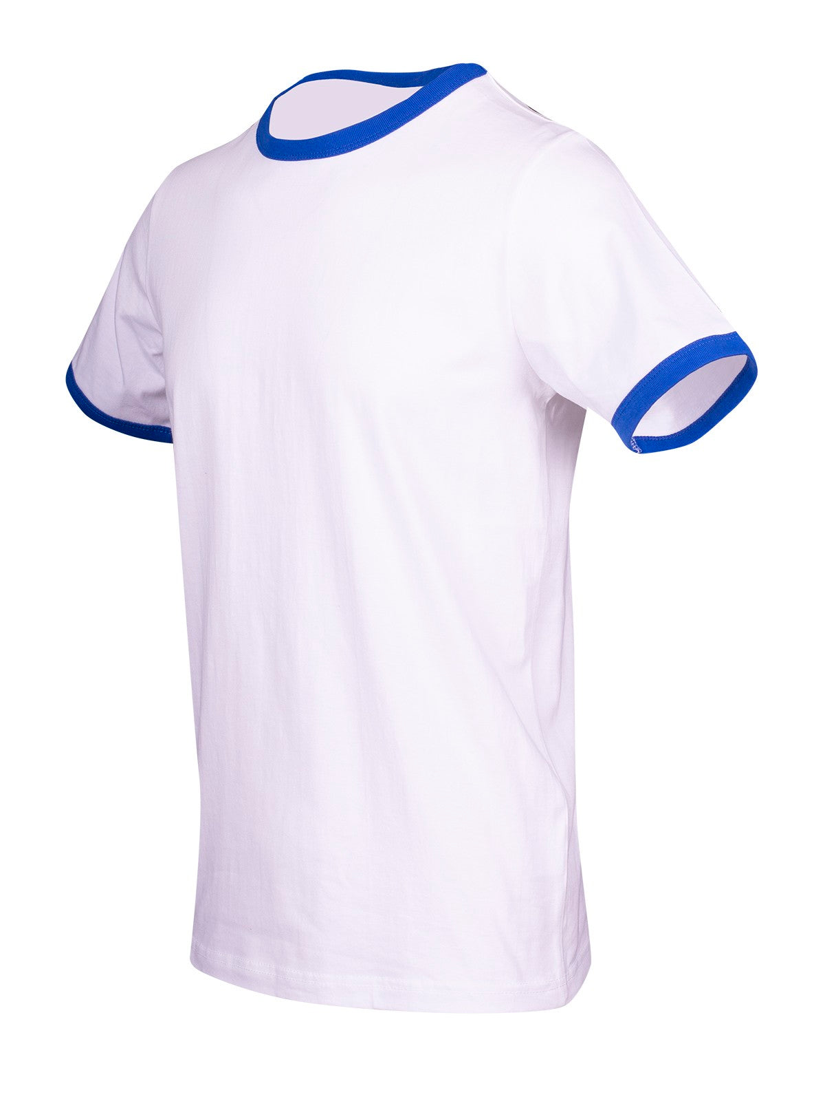 RAMO T525RN Unisex Combed Cotton Ringer Tee — White/Royal side