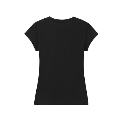 RAMO T727LD Women's Combed Cotton V Neck Tee — Black back