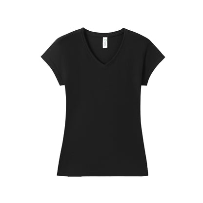 RAMO T727LD Women's Combed Cotton V Neck Tee — Black front