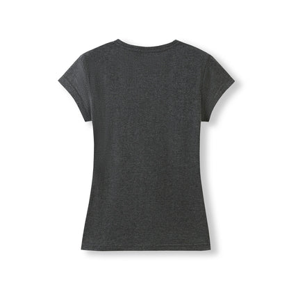 RAMO T727LD Women's Combed Cotton V Neck Tee — Charcoal Marl back