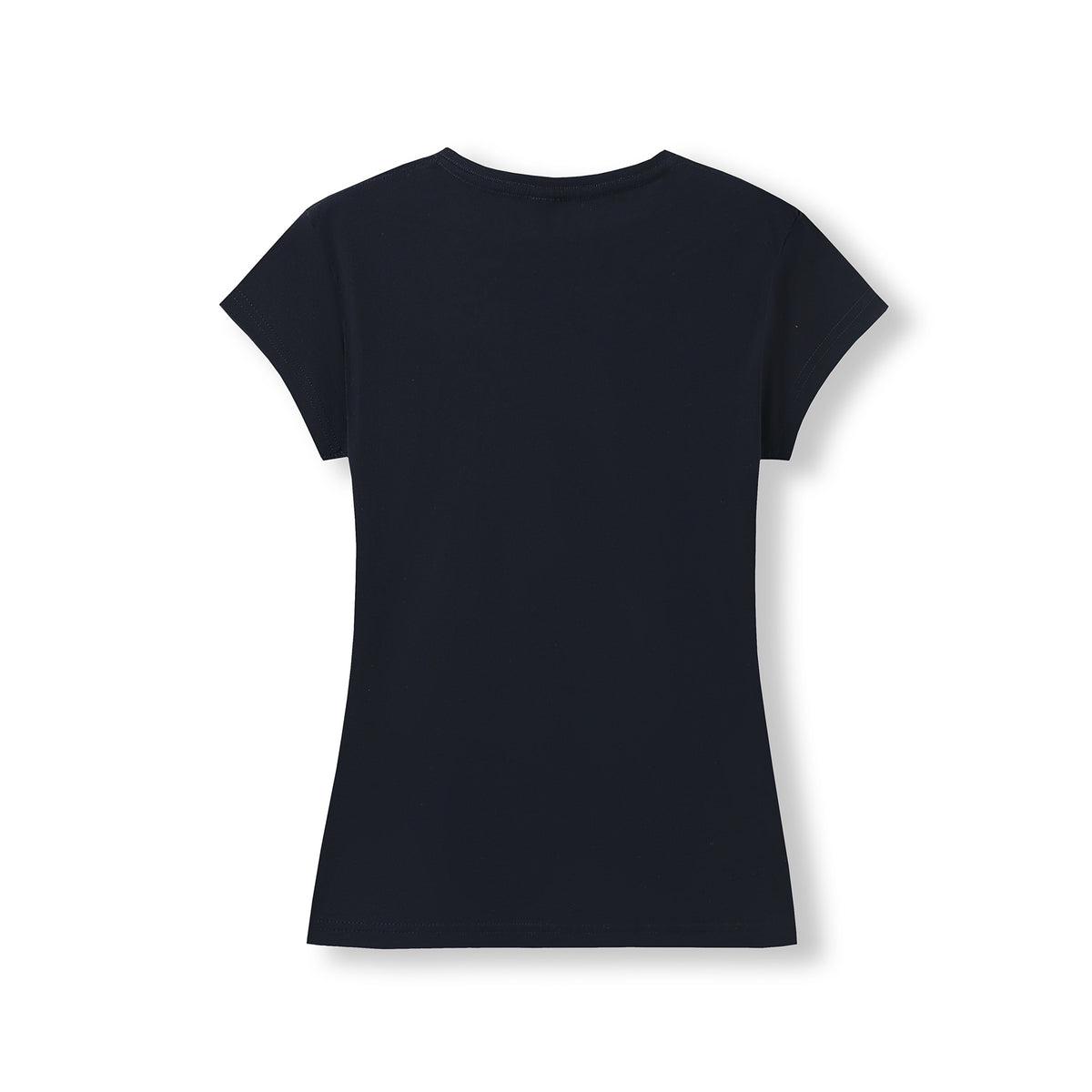 RAMO T727LD Women's Combed Cotton V Neck Tee — Navy Blue back