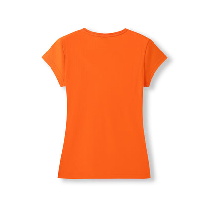 RAMO T727LD Women's Combed Cotton V Neck Tee — Orange back