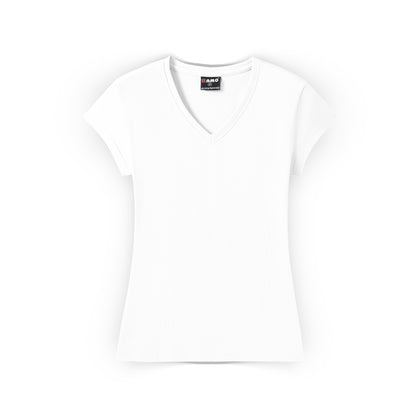 RAMO T727LD Women's Combed Cotton V Neck Tee — White front