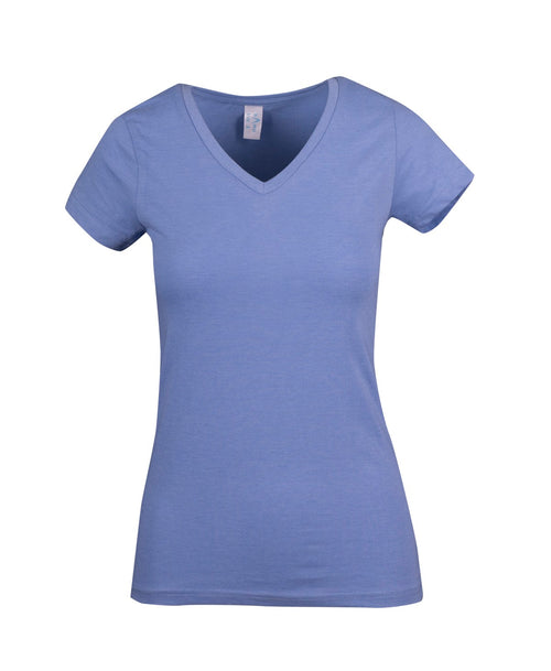 RAMO Women’s Marl V-neck T-shirt — Sky Marl