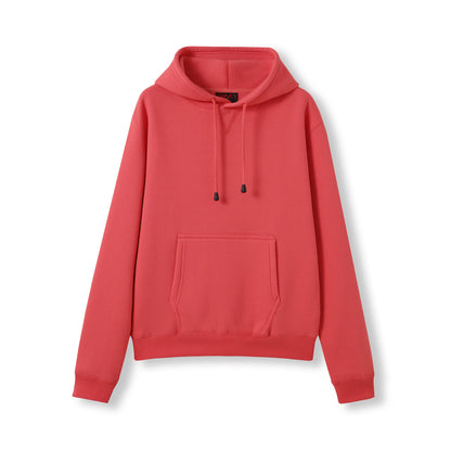 RAMO TH22UN Women's and Juniors' Kangaroo Pocket Hoodie — Coral Red front