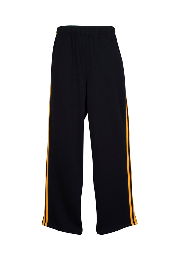 RAMO TR01MN Men’s Striped Track Pants — Black/Gold front