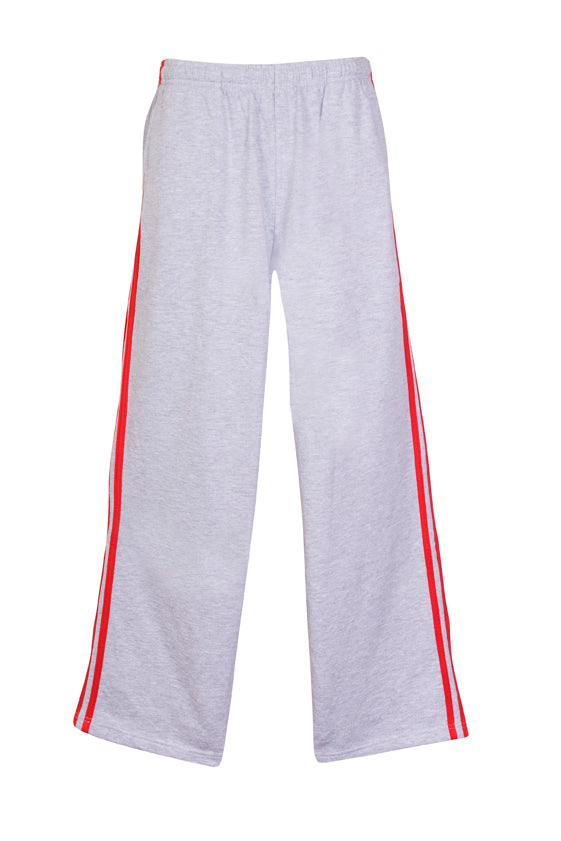 RAMO TR01MN Men’s Striped Track Pants — Grey Marl/Red front