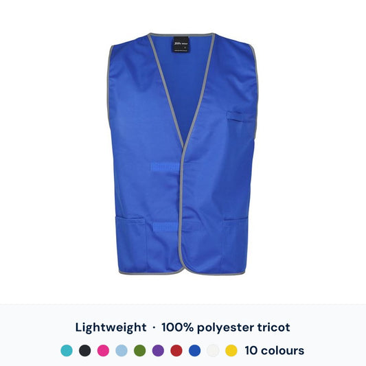 JB's Wear Coloured Tricot Vest in 10 colours - lightweight 100% polyester tricot