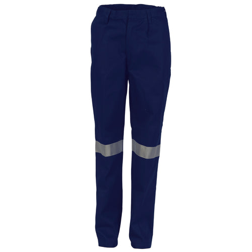 DNC Ladies Cotton Drill Pants with CSR R/Tape — Navy