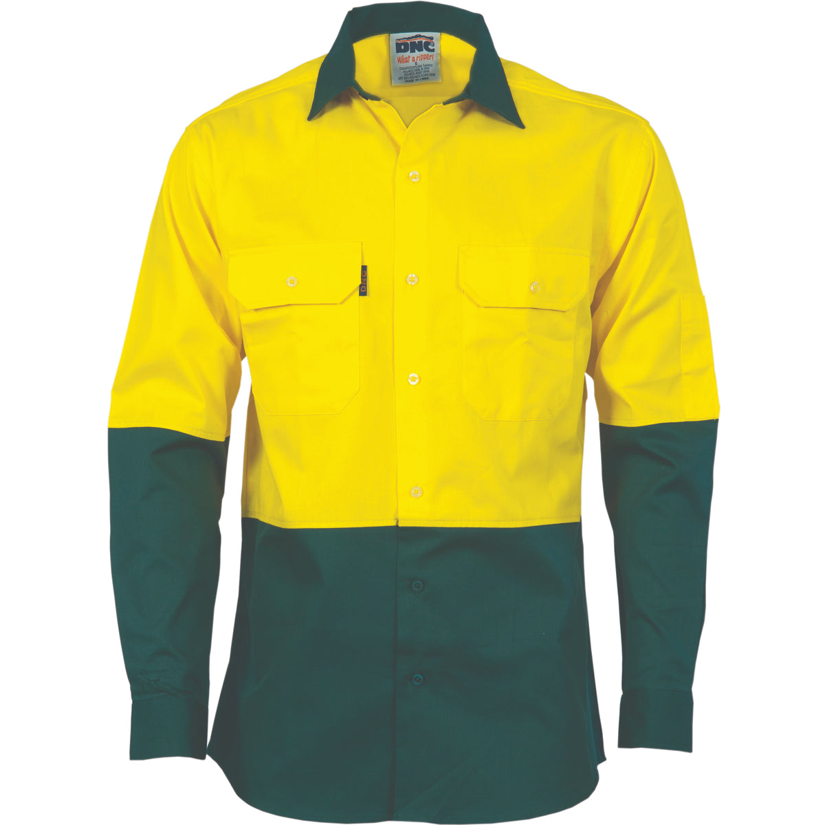 Yellow/Bottle Green — DNC 3832 blank garment