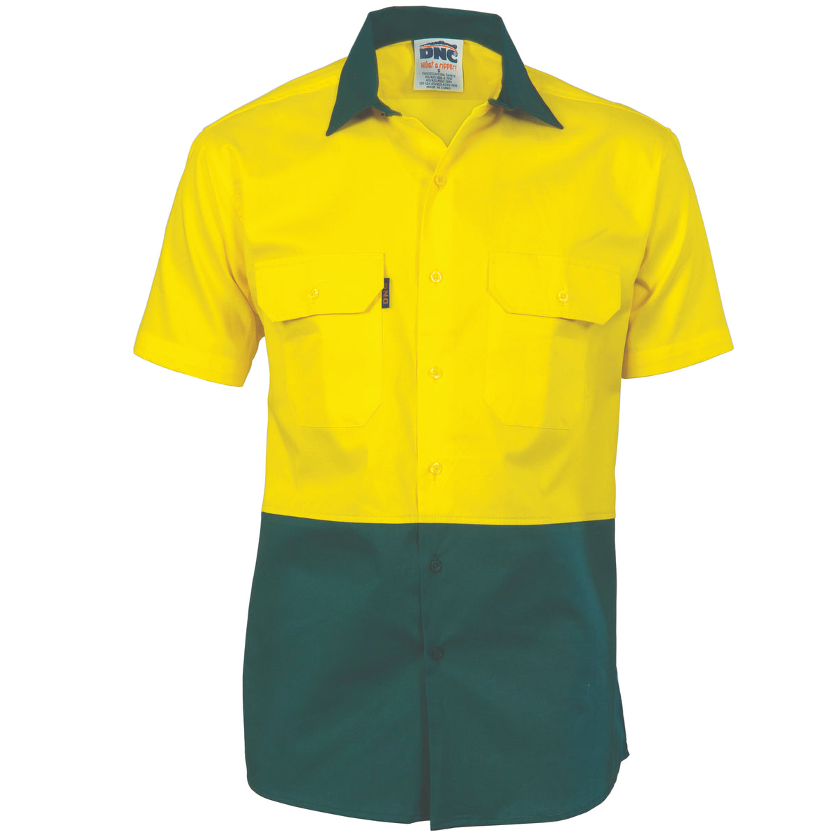 Yellow/Bottle Green — DNC 3839 blank garment