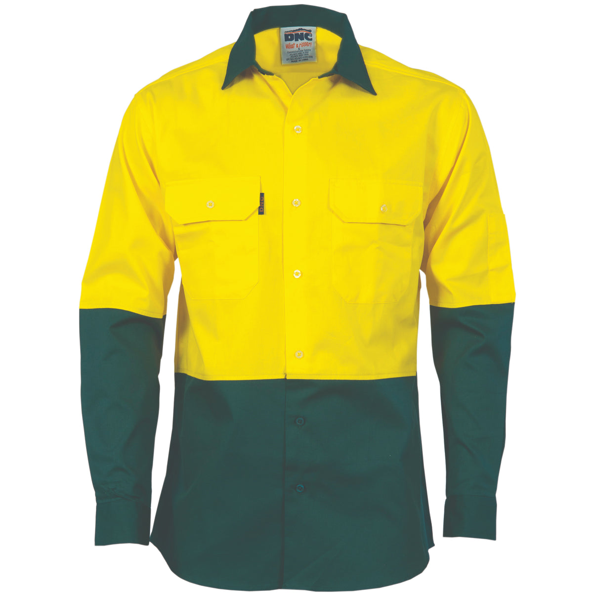 Yellow/Bottle Green — DNC 3840 blank garment