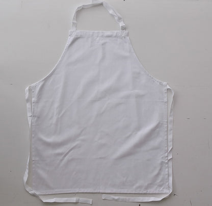 White – Bocini Cotton Drill Full Bib Apron - No Pocket WA0397