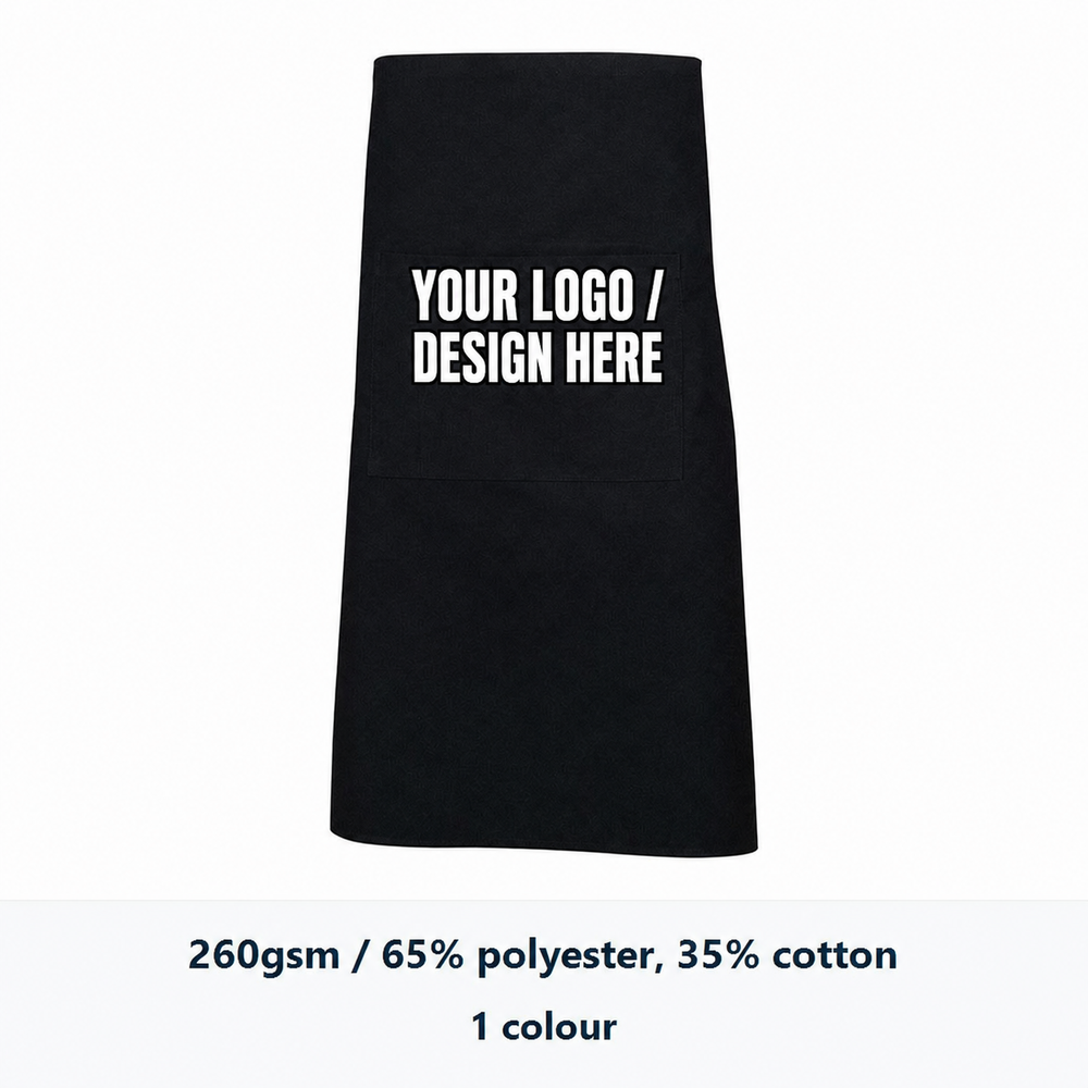 Winning Spirit AP02 Long Waist Apron with YOUR LOGO / DESIGN HERE in the custom print area