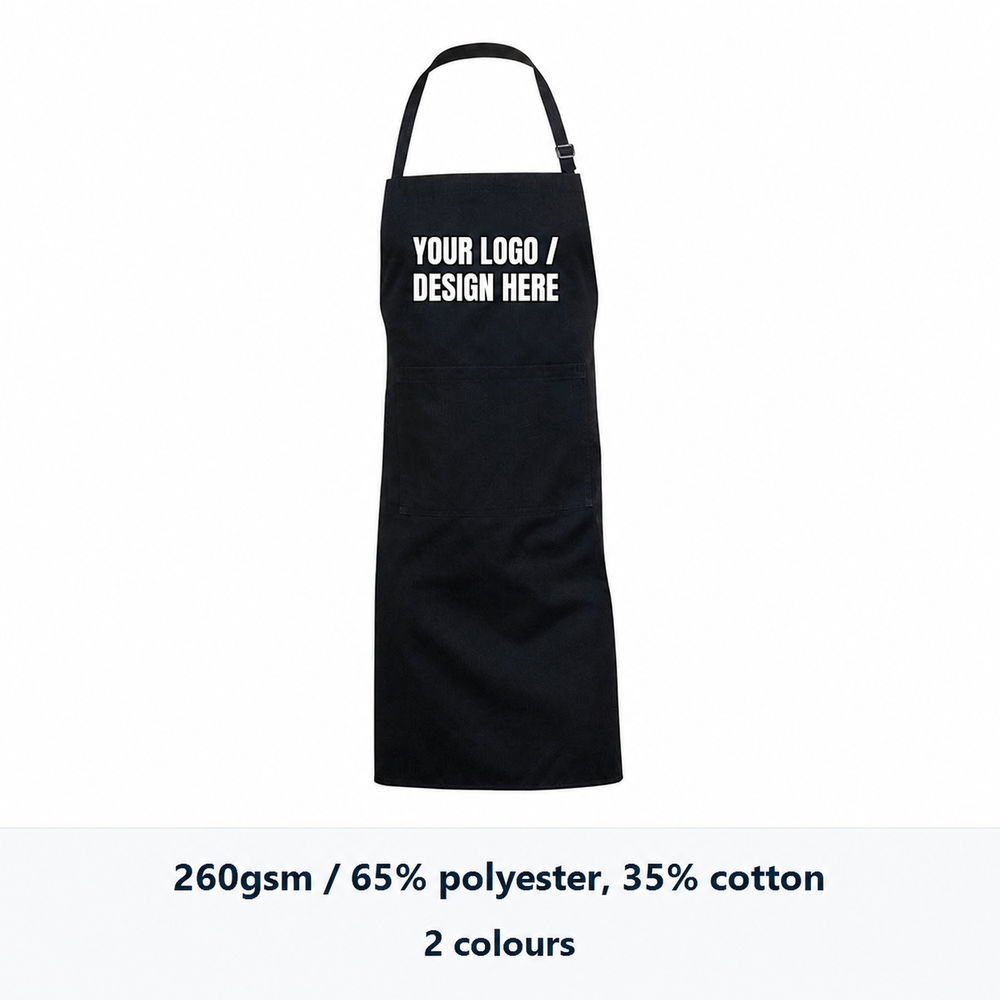Winning Spirit AP03 Bib Apron with YOUR LOGO / DESIGN HERE in the custom print area