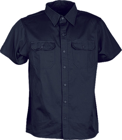 Black – Bocini Unisex Cotton Drill Short Sleeve Work Shirt WS0679